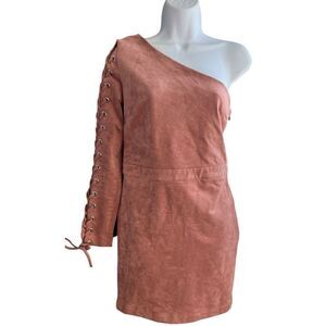 ENDLESS ROSE Womens Faux Suede A-Line Bodycon Dress Medium